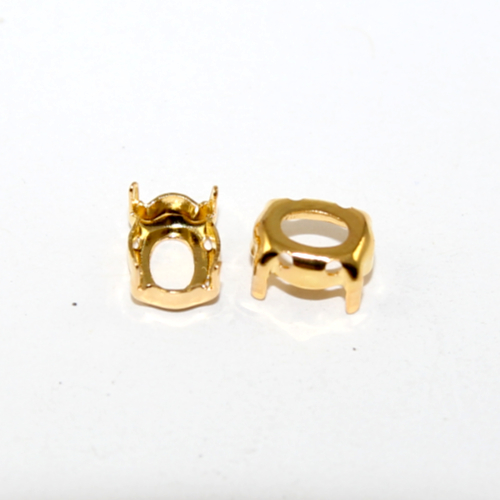 6mm x 8mm 4128 Small Oval Frame - Bright Gold - Pack of 10