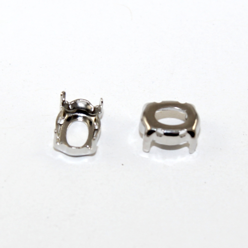 6mm x 8mm 4128 Small Oval Frame - Platinum - Pack of 10