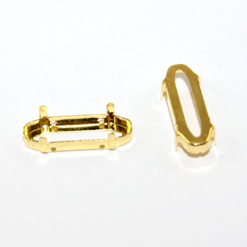 7mm x 21mm 4161 Elongated Baguette - Bright Gold - Pack of 2