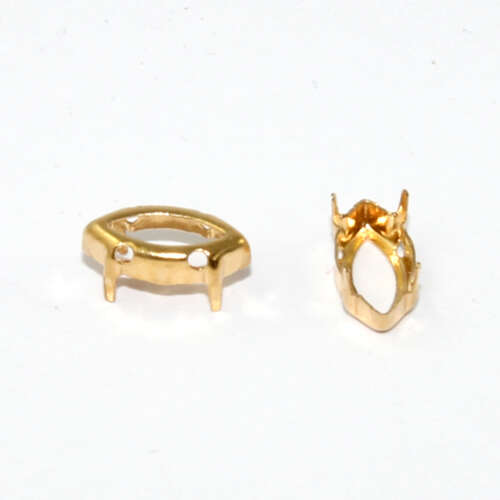 5mm x 10mm 4200 Navette Frame - Bright Gold - Pack of 4