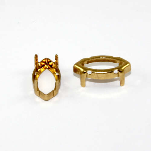 9mm x 18mm 4200 Navette Frame - Bright Gold - Pack of 2