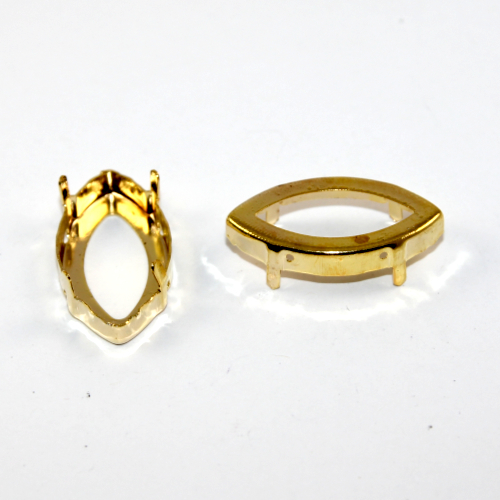 17mm x 32mm 4227 Marquis Navette  Frame - Bright Gold