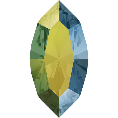 4228 - 10mm x 5mm - Crystal Iridescent Green F (001 IRIG) - Xilion Navette