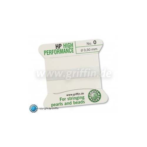 No 0 - 0.30mm - White Carded Bead Cord High Performance