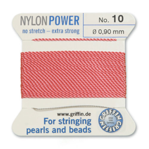 No 10 - 0.90mm - Dark Pink Carded Bead Cord Nylon Power