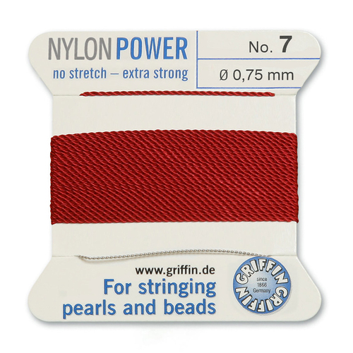 No 7 - 0.75mm - Garnet Carded Bead Cord Nylon Power