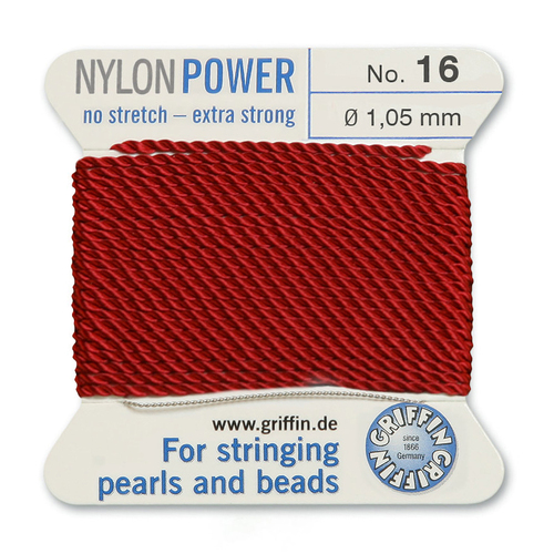 No 16 - 1.05mm - Garnet Carded Bead Cord Nylon Power