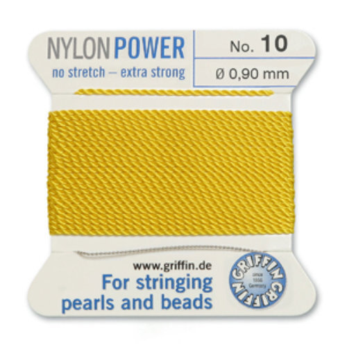 No 10 - 0.90mm - Yellow Carded Bead Cord Nylon Power