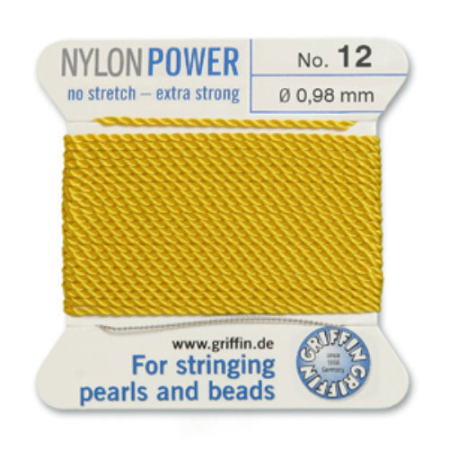 No 12 - 0.98mm - Yellow Carded Bead Cord Nylon Power