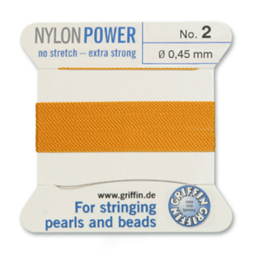 No 2 - 0.45mm - Amber Carded Bead Cord Nylon Power