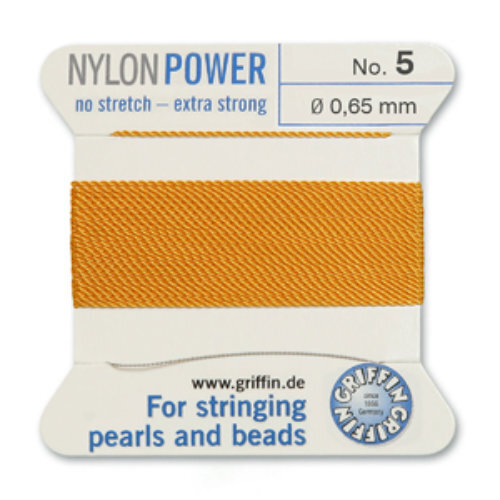 No 5 - 0.65mm - Amber Carded Bead Cord Nylon Power