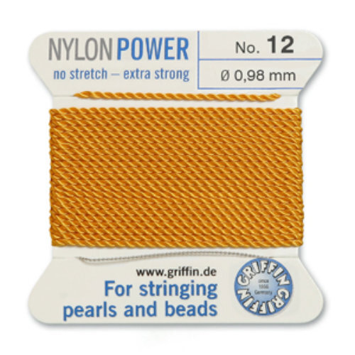 No 12 - 0.98mm - Amber Carded Bead Cord Nylon Power
