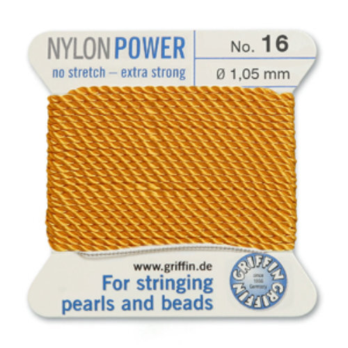 No 16 - 1.05mm - Amber Carded Bead Cord Nylon Power