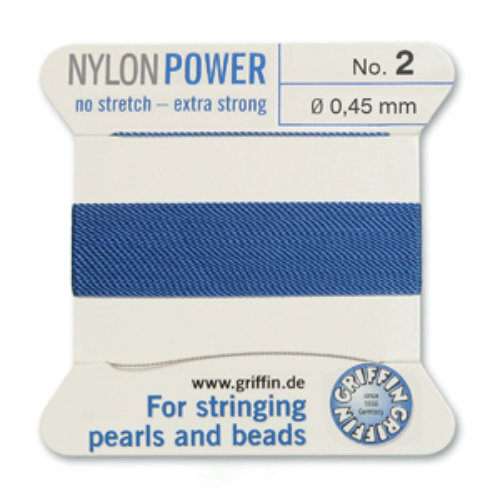 No 2 - 0.45mm - Blue Carded Bead Cord Nylon Power