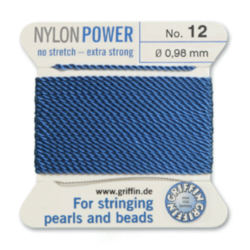 No 12 - 0.98mm - Blue Carded Bead Cord Nylon Power