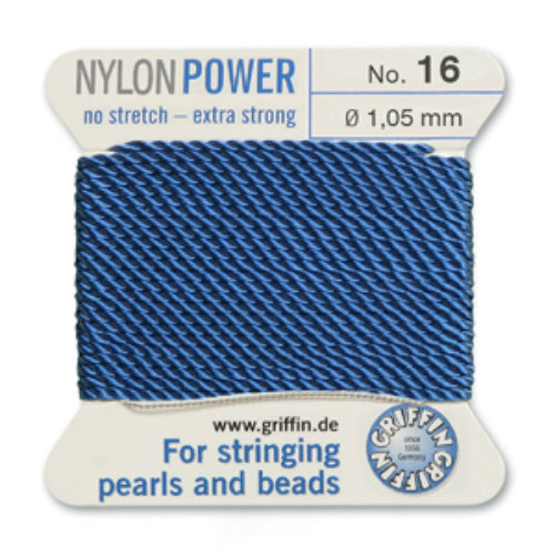 No 16 - 1.05mm - Blue Carded Bead Cord Nylon Power