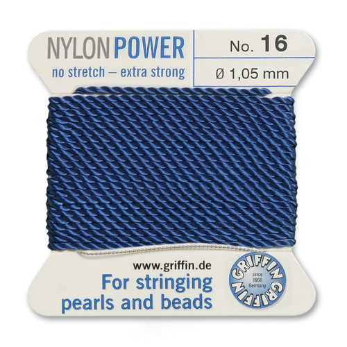 No 16 - 1.05mm - Dark Blue Carded Bead Cord Nylon Power