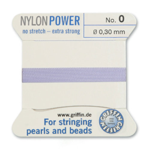 No 0 - 0.30mm - Lilac Carded Bead Cord Nylon Power