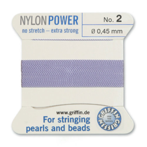 No 2 - 0.45mm - Lilac Carded Bead Cord Nylon Power