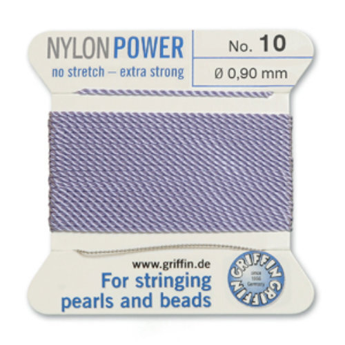 No 10 - 0.90mm - Lilac Carded Bead Cord Nylon Power