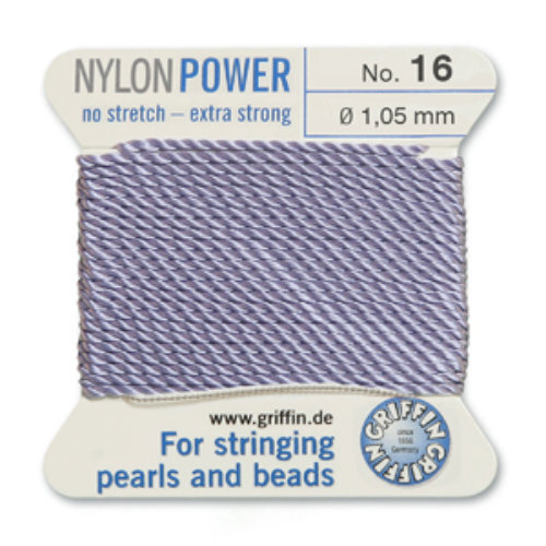 No 16 - 1.05mm - Lilac Carded Bead Cord Nylon Power