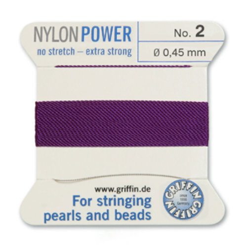 No 2 - 0.45mm - Amethyst Carded Bead Cord Nylon Power