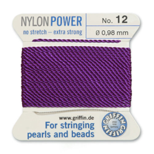 No 12 - 0.98mm - Amethyst Carded Bead Cord Nylon Power