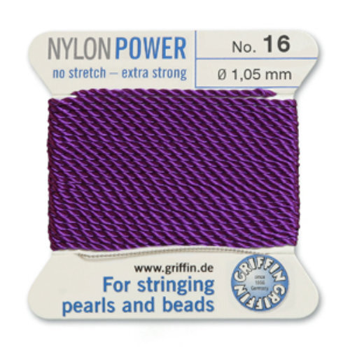 No 16 - 1.05mm - Amethyst Carded Bead Cord Nylon Power