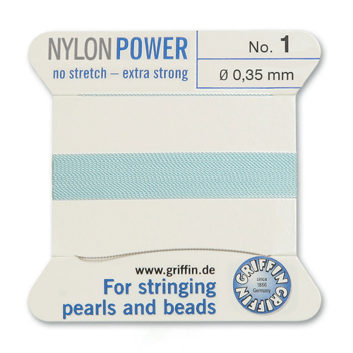 No 1 - 0.35mm - Turquoise Carded Bead Cord Nylon Power