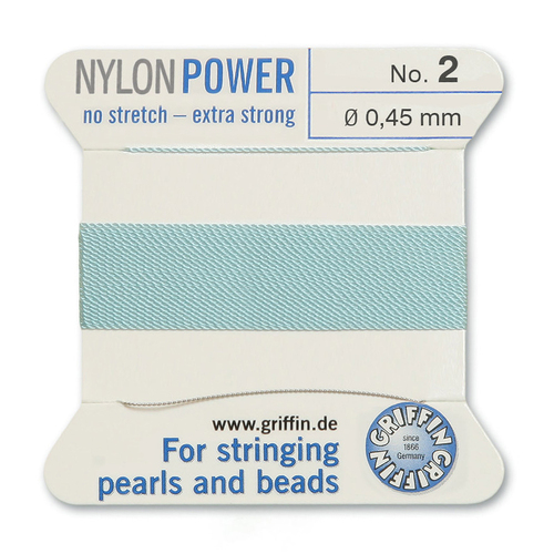 No 2 - 0.45mm - Turquoise Carded Bead Cord Nylon Power
