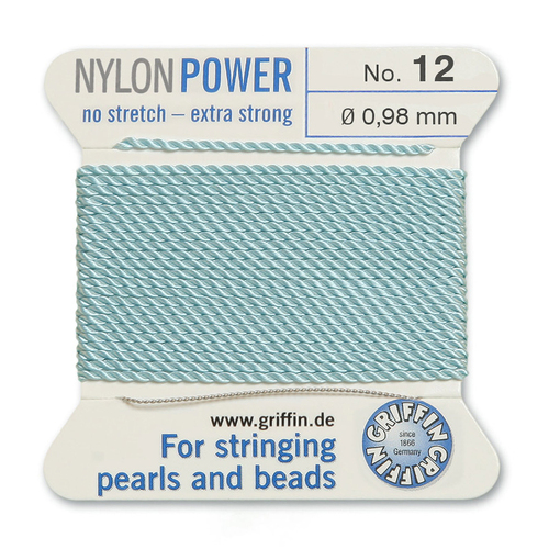 No 12 - 0.98mm - Turquoise Carded Bead Cord Nylon Power