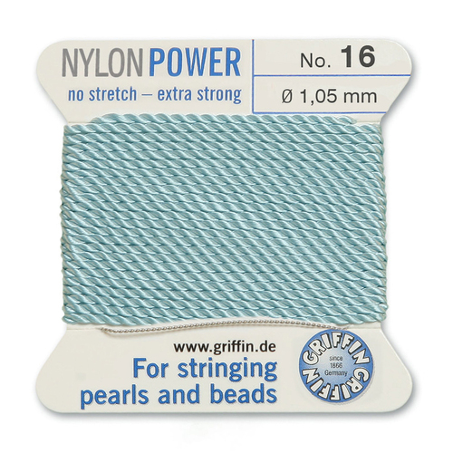 No 16 - 1.05mm - Turquoise Carded Bead Cord Nylon Power