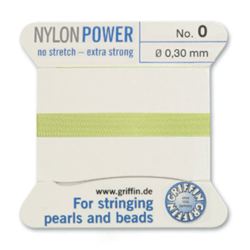 No 0 - 0.30mm - Jade Green Carded Bead Cord Nylon Power