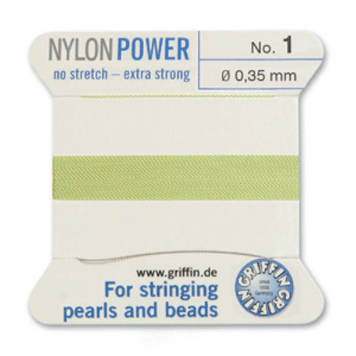 No 1 - 0.35mm - Jade Green Carded Bead Cord Nylon Power