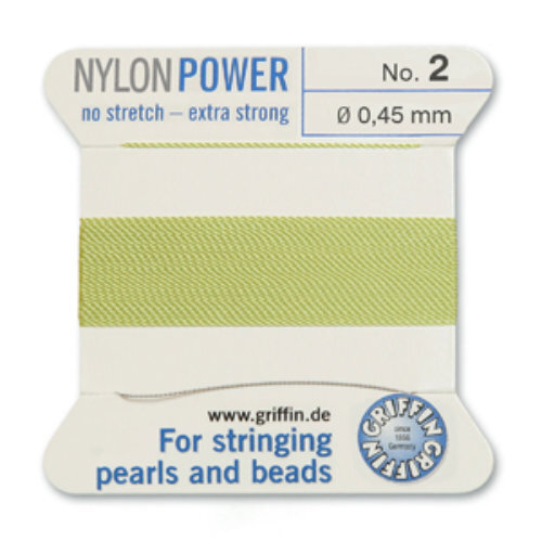 No 2 - 0.45mm - Jade Green Carded Bead Cord Nylon Power