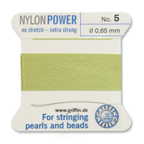 No 5 - 0.65mm - Jade Green Carded Bead Cord Nylon Power