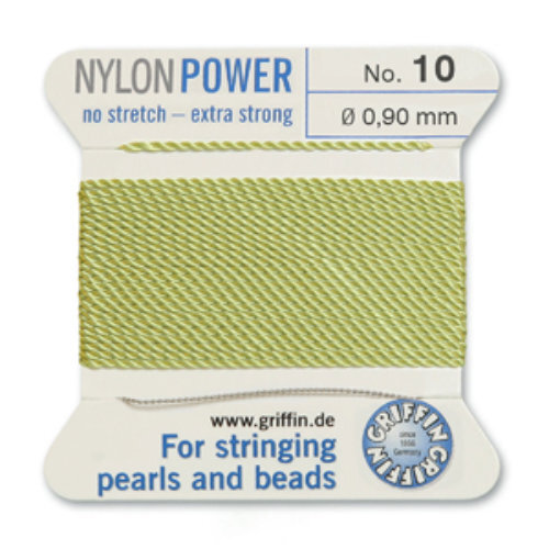No 10 - 0.90mm - Jade Green Carded Bead Cord Nylon Power