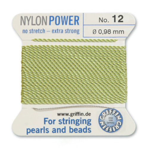 No 12 - 0.98mm - Jade Green Carded Bead Cord Nylon Power