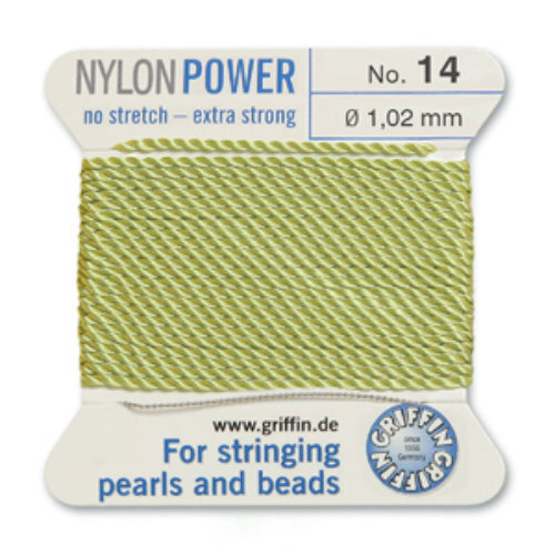 No 14 - 1.02mm - Jade Green Carded Bead Cord Nylon Power