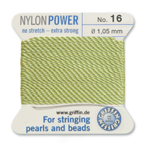 No 16 - 1.05mm - Jade Green Carded Bead Cord Nylon Power