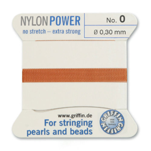 No 0 - 0.30mm - Cornelian Carded Bead Cord Nylon Power