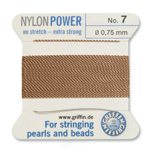 No 7 - 0.75mm - Beige Carded Bead Cord Nylon Power