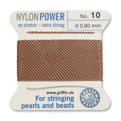 No 10 - 0.90mm - Beige Carded Bead Cord Nylon Power