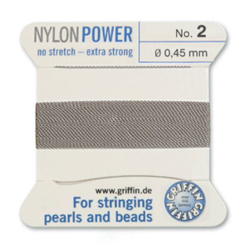 No 2 - 0.45mm - Grey Carded Bead Cord Nylon Power