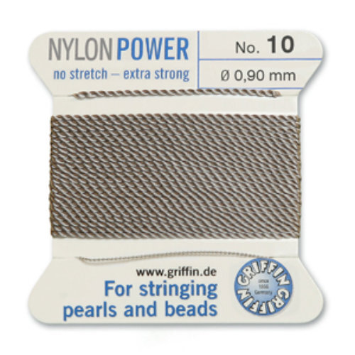 No 10 - 0.90mm - Grey Carded Bead Cord Nylon Power