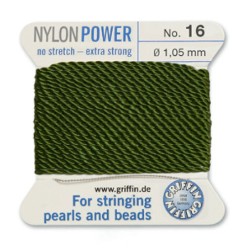 No 16 - 1.05mm - Olive Carded Bead Cord Nylon Power