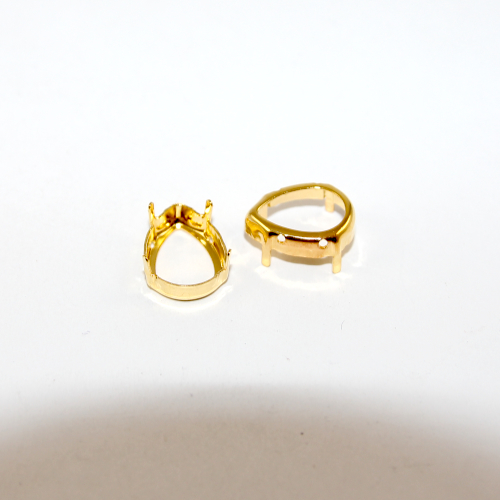 13mm x 18mm 4320 Pear Frame - Bright Gold - Pack of 2