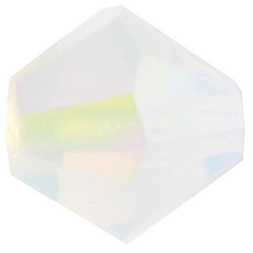 4mm x 3.6mm White Opal AB - 01000AB - MC Rondelle Beads - 451 69 302