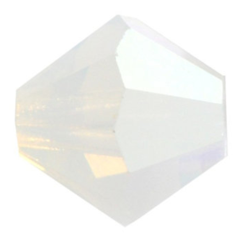 4mm x 3.6mm White Opal Glitter - 01000GL - MC Rondelle Beads - 451 69 302