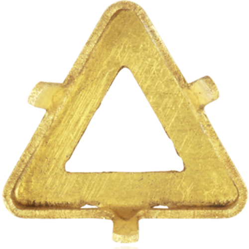 4722-S - 4mm - Gold Plated - Triangle Fancy Stone 1 Hole Sewing Setting